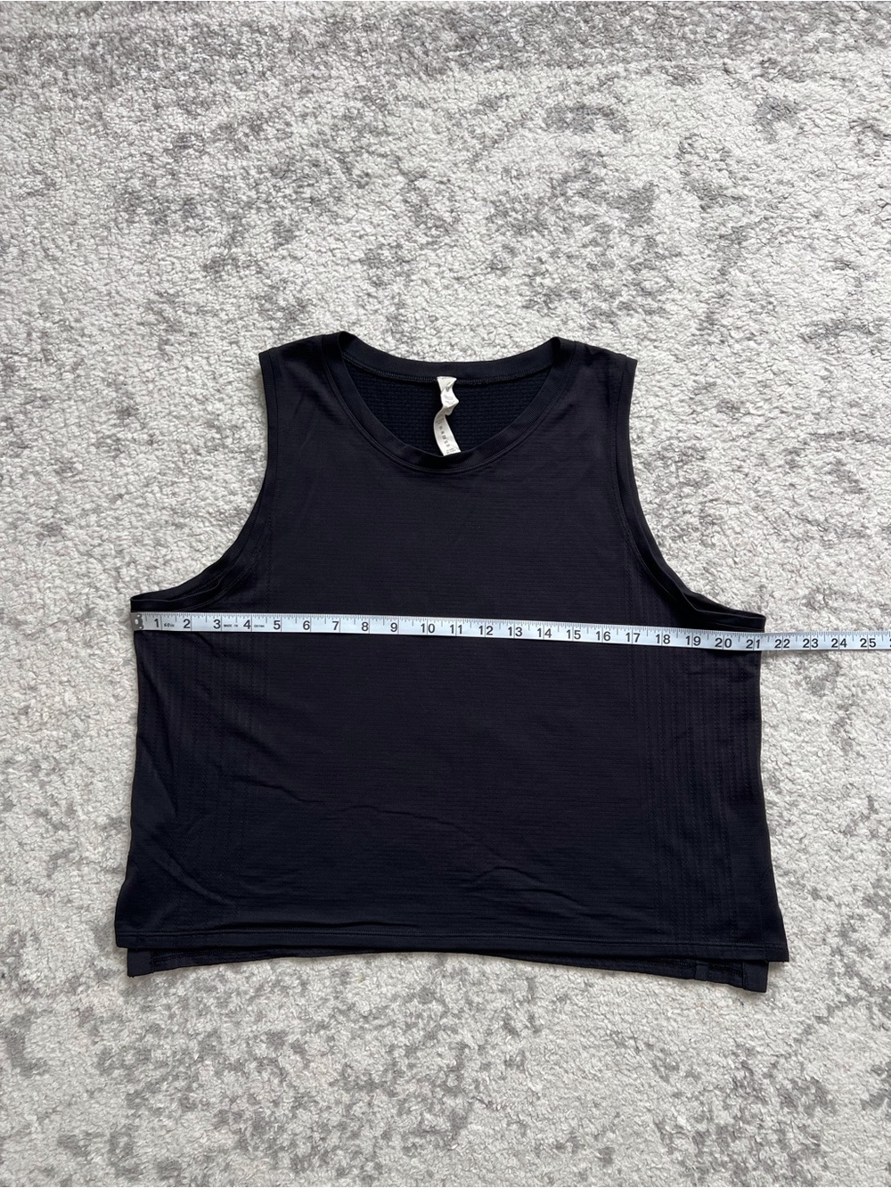 Lululemon Black Train To Be Tank Top Crop Mesh Neutral Workout Running Gym Sz 12 - Picture 7 of 8